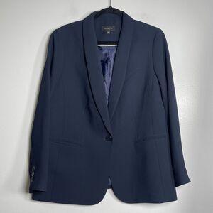 TALBOTS Single Breasted Blazer Plus Size 16‎ Navy Blue Career Business Modern